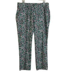 Lands' End Women's Green & White Pull-On Starfish Stretch Pants